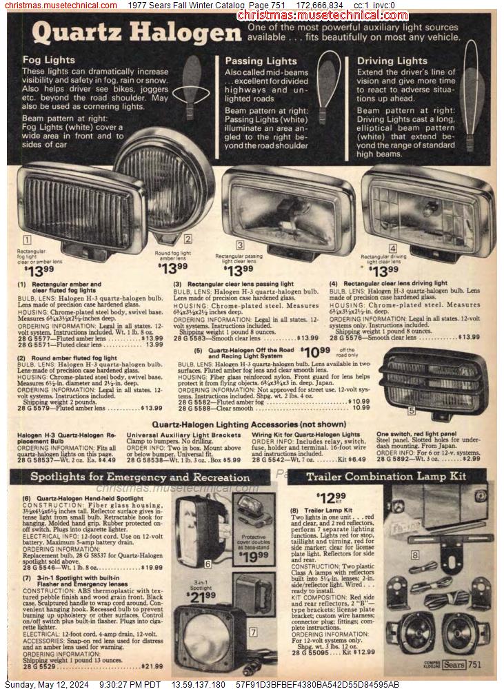 1977 Sears Fall Winter Catalog, Page 751