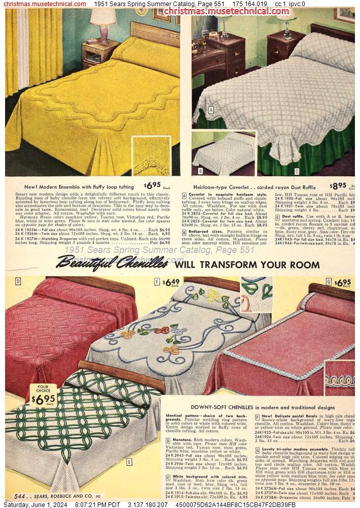 1951 Sears Spring Summer Catalog, Page 551