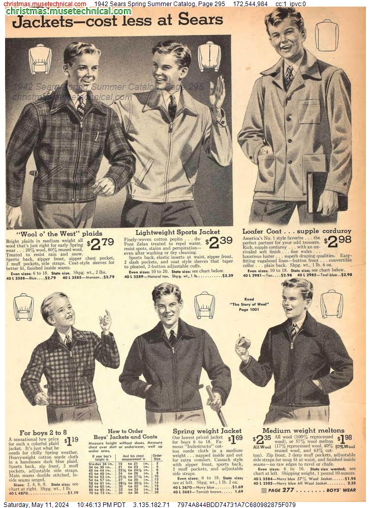 1942 Sears Spring Summer Catalog, Page 295