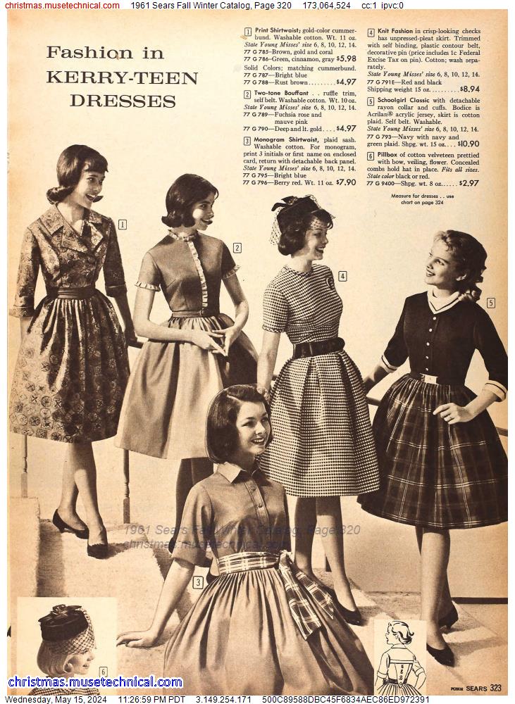 1961 Sears Fall Winter Catalog, Page 320
