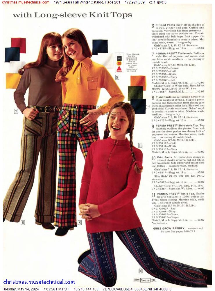 1971 Sears Fall Winter Catalog, Page 201