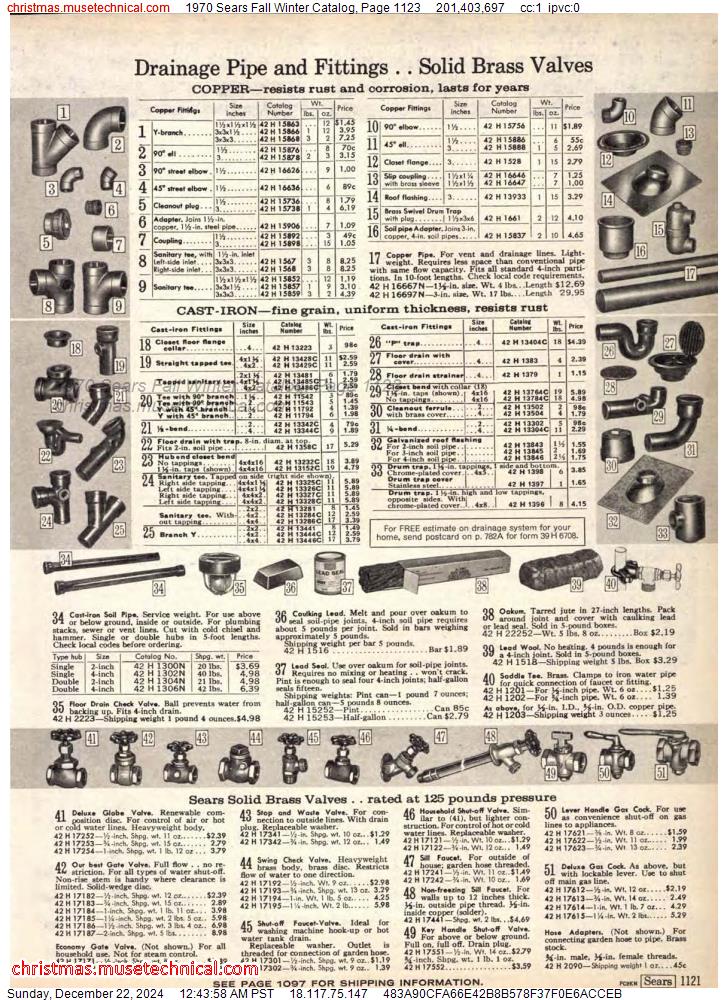 1970 Sears Fall Winter Catalog, Page 1123