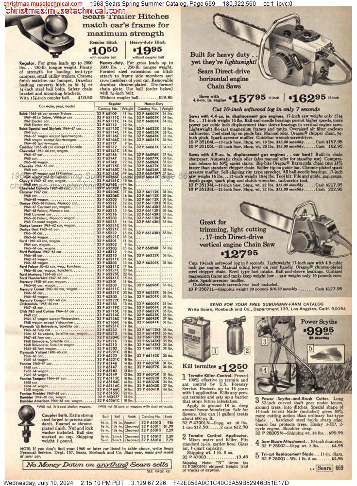 1968 Sears Spring Summer Catalog, Page 669