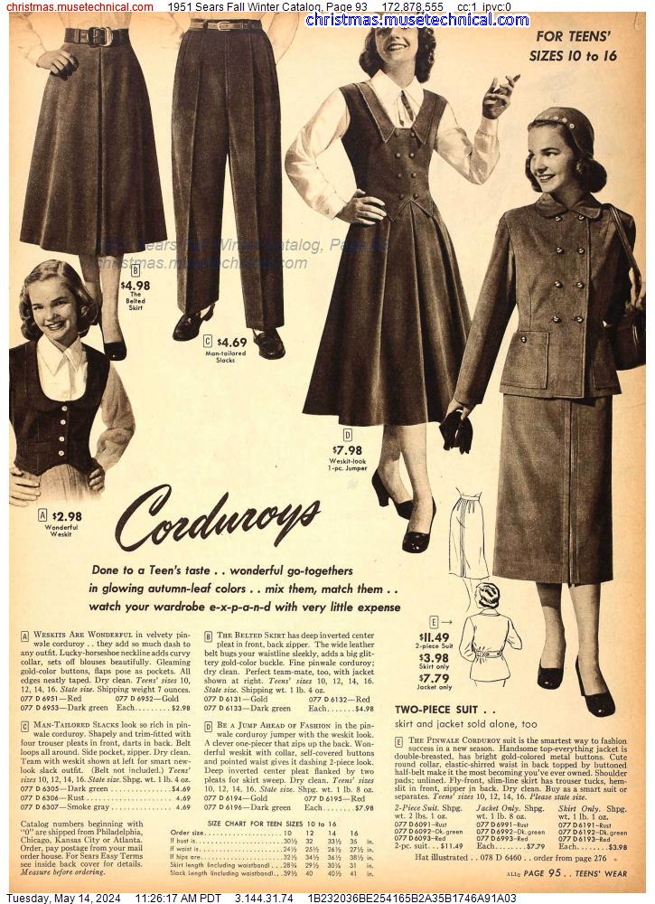1951 Sears Fall Winter Catalog, Page 93