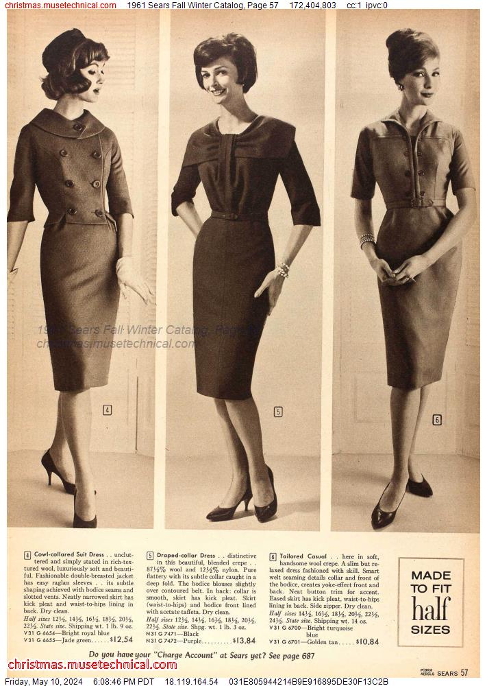 1961 Sears Fall Winter Catalog, Page 57