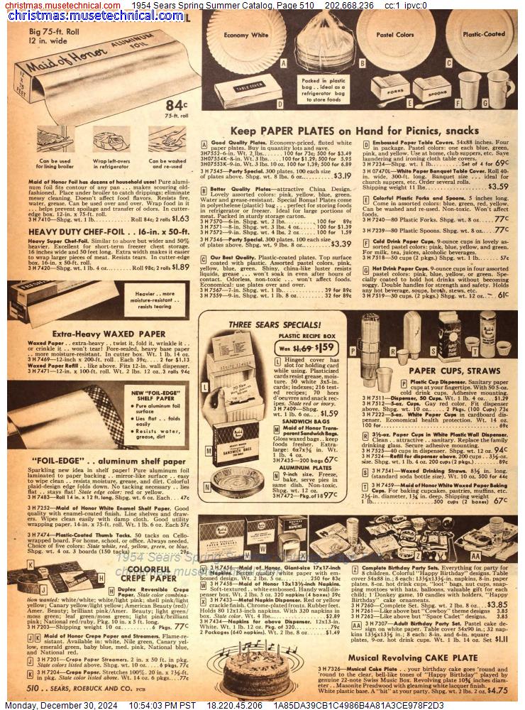 1954 Sears Spring Summer Catalog, Page 510