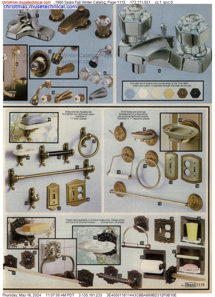 1980 Sears Fall Winter Catalog, Page 1115