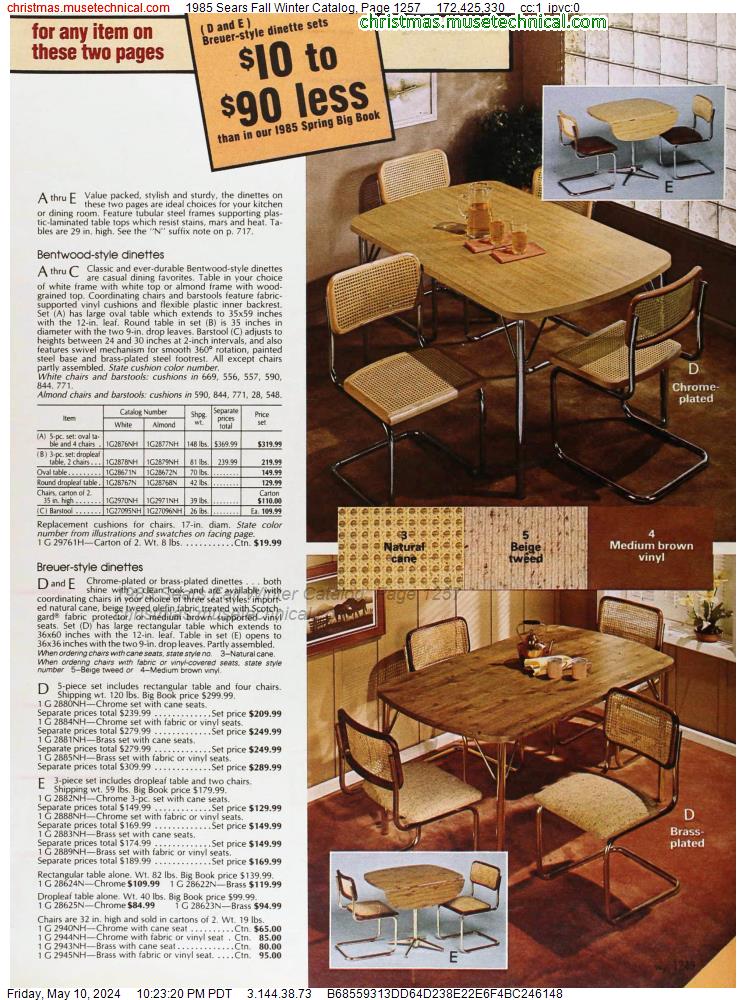 1985 Sears Fall Winter Catalog, Page 1257