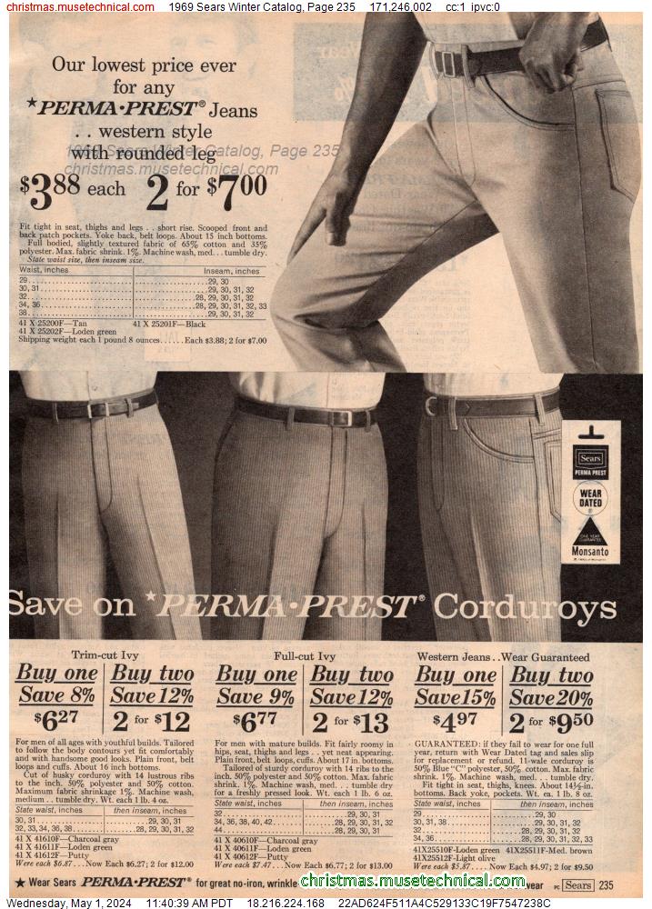1969 Sears Winter Catalog, Page 235
