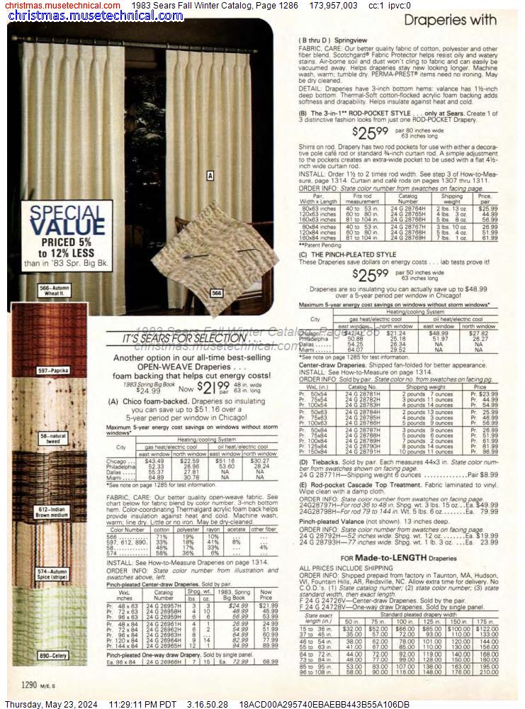 1983 Sears Fall Winter Catalog, Page 1286