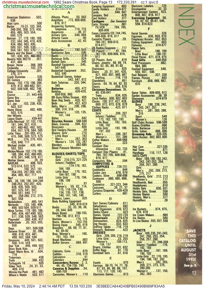 1992 Sears Christmas Book, Page 13