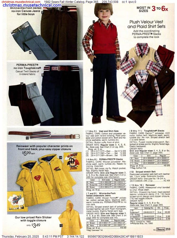 1982 Sears Fall Winter Catalog, Page 365