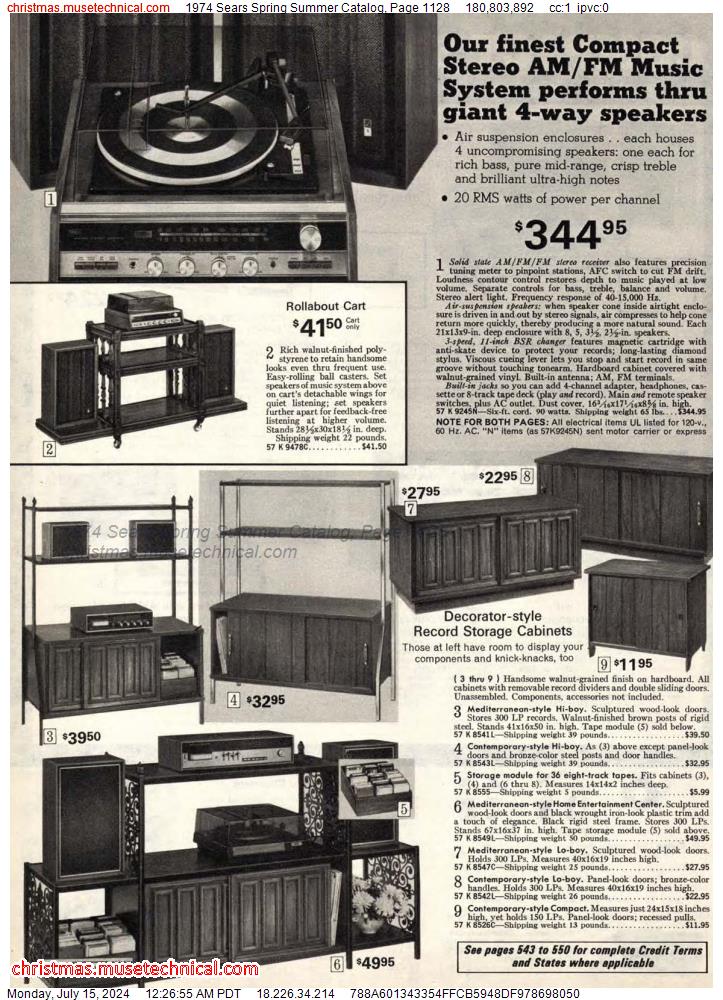 1974 Sears Spring Summer Catalog, Page 1128
