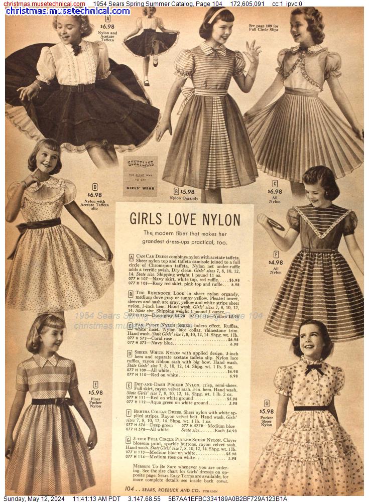 1954 Sears Spring Summer Catalog, Page 104