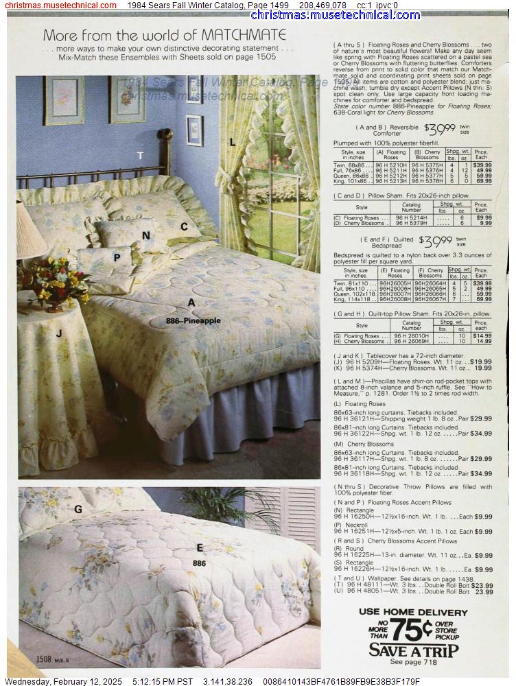 1984 Sears Fall Winter Catalog, Page 1499