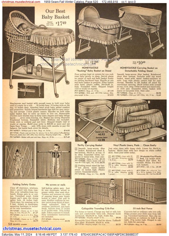 1959 Sears Fall Winter Catalog, Page 520