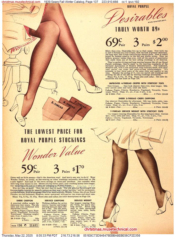1939 Sears Fall Winter Catalog, Page 137