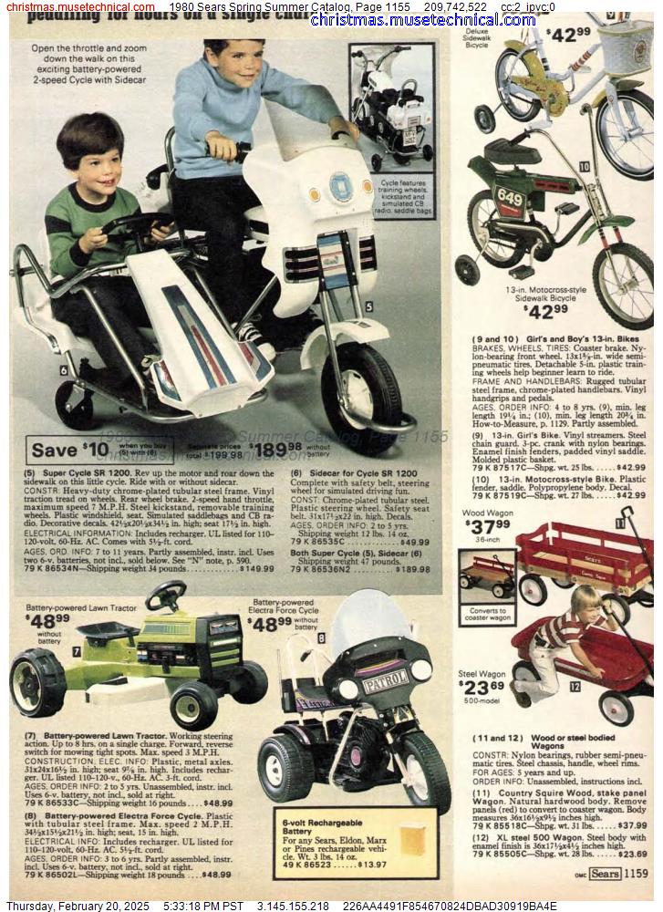 1980 Sears Spring Summer Catalog, Page 1155