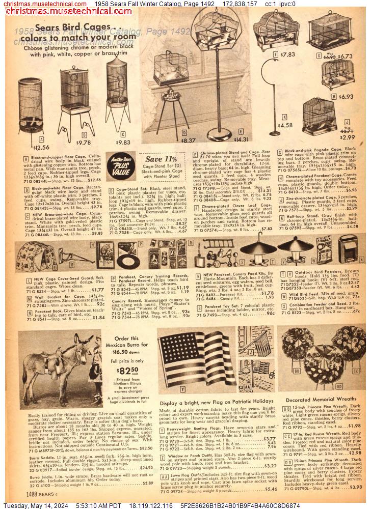 1958 Sears Fall Winter Catalog, Page 1492