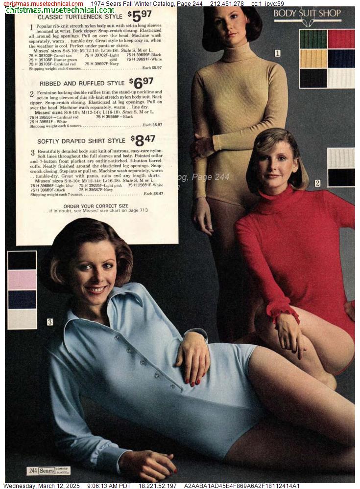 1974 Sears Fall Winter Catalog, Page 244