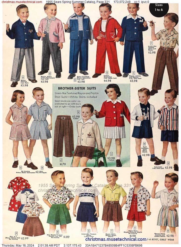 1955 Sears Spring Summer Catalog, Page 331 - Catalogs & Wishbooks