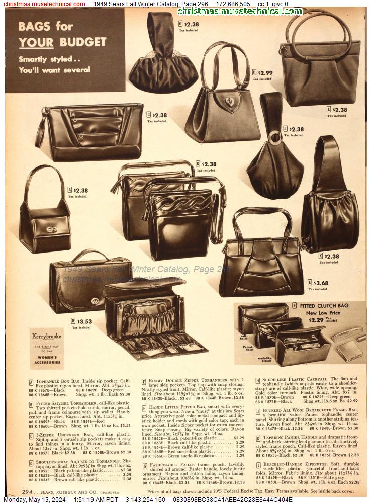 1949 Sears Fall Winter Catalog, Page 296