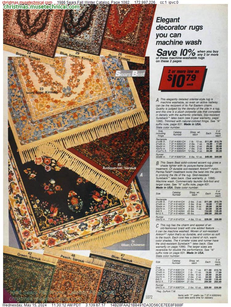 1986 Sears Fall Winter Catalog, Page 1082