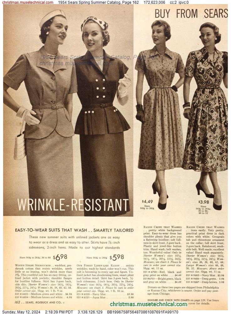 1954 Sears Spring Summer Catalog, Page 162