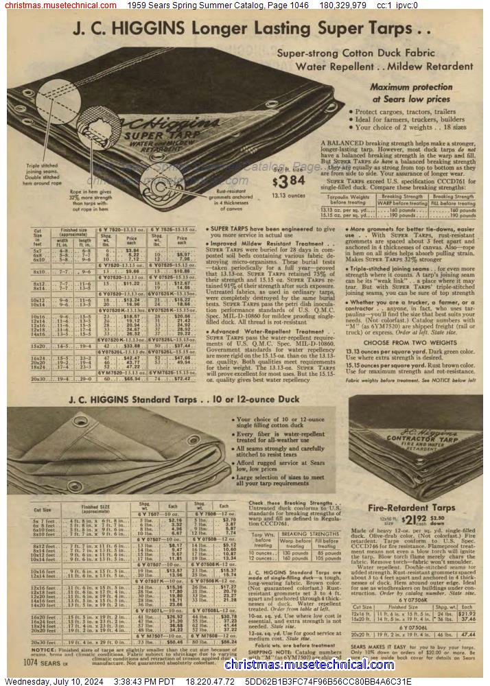 1959 Sears Spring Summer Catalog, Page 1046