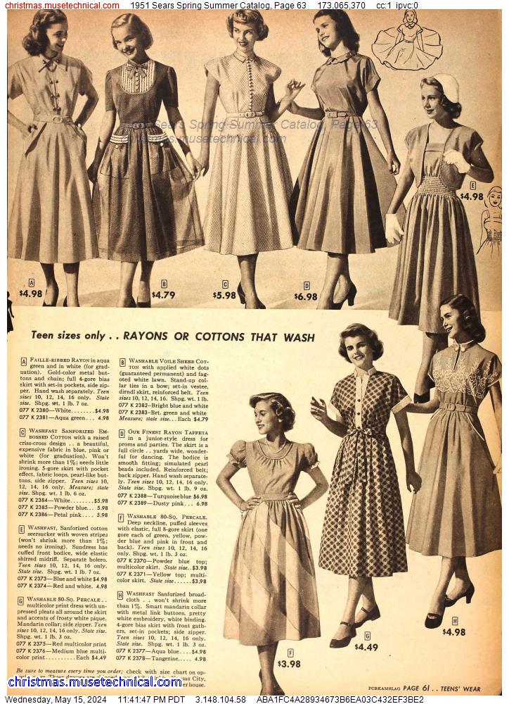 1951 Sears Spring Summer Catalog, Page 63