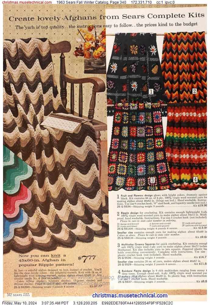1963 Sears Fall Winter Catalog, Page 340