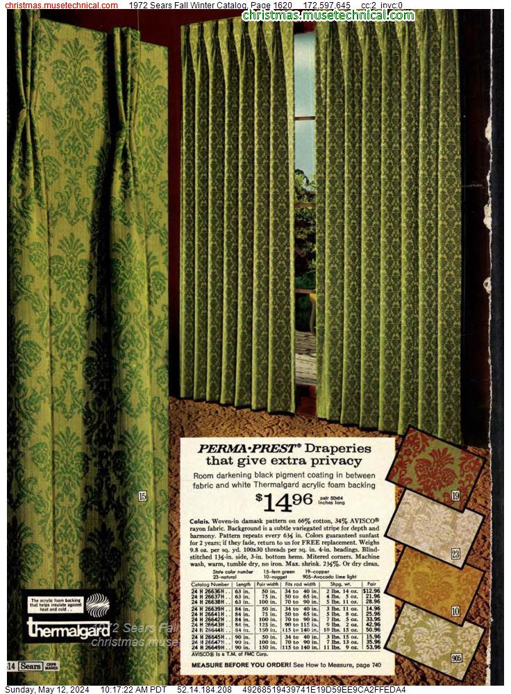 1972 Sears Fall Winter Catalog, Page 1620