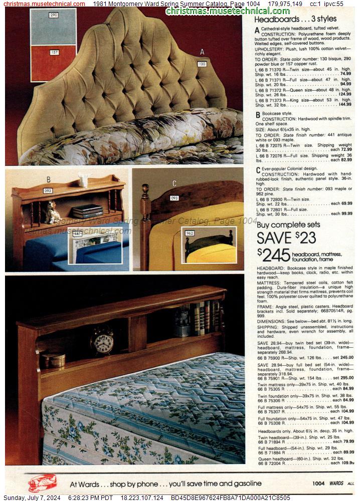 1981 Montgomery Ward Spring Summer Catalog, Page 1004