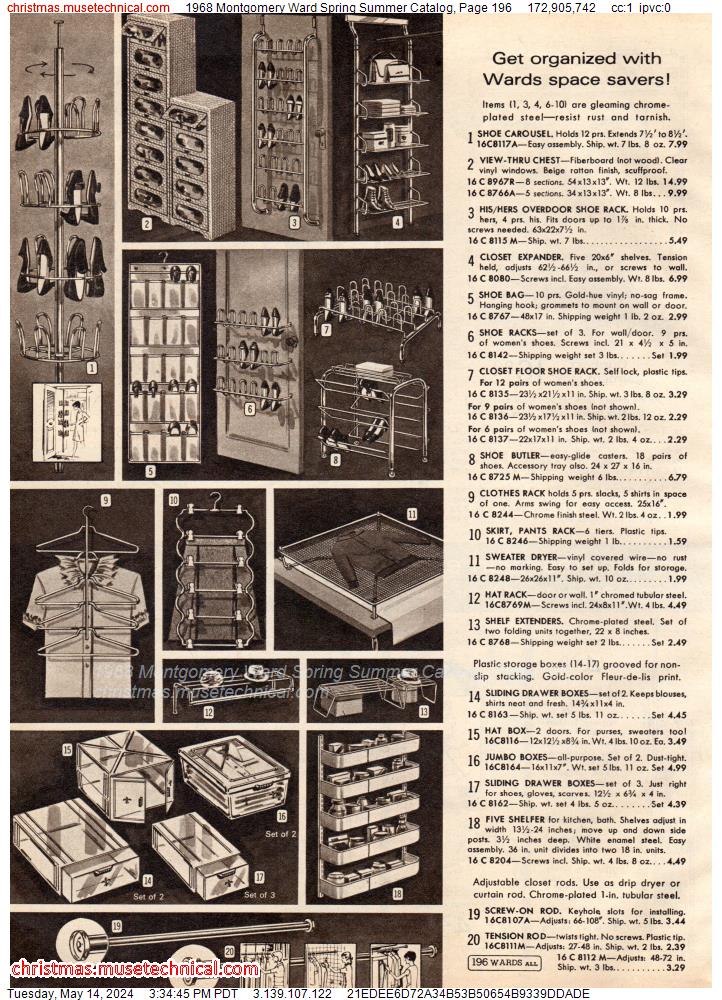 1968 Montgomery Ward Spring Summer Catalog, Page 196