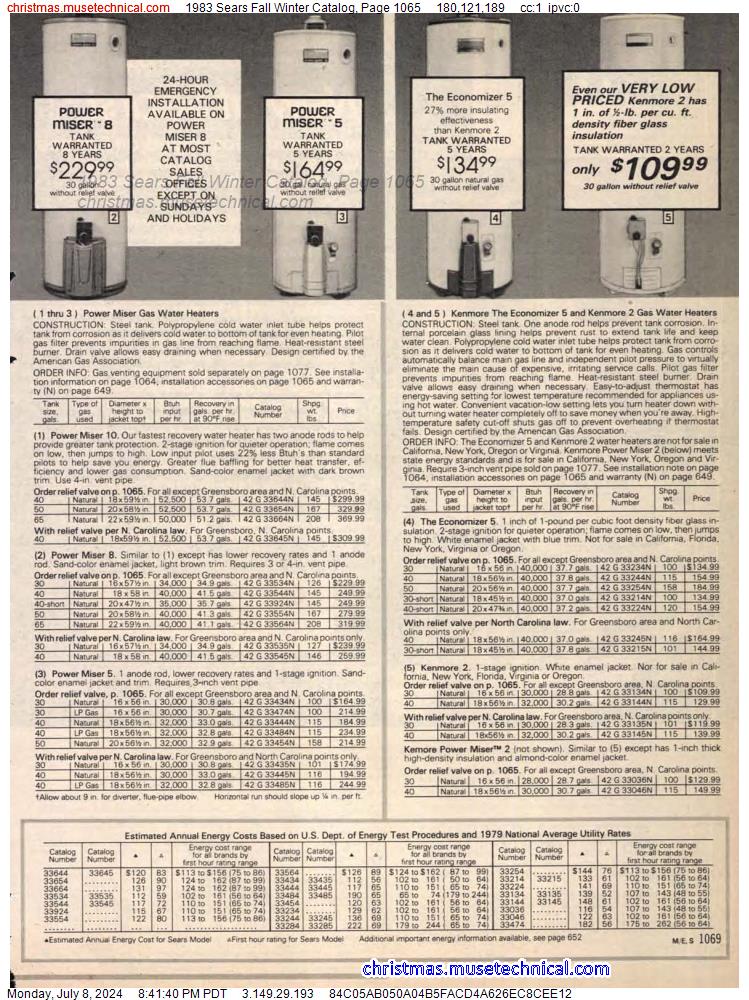 1983 Sears Fall Winter Catalog, Page 1065