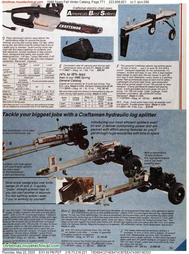 1986 Sears Fall Winter Catalog, Page 771