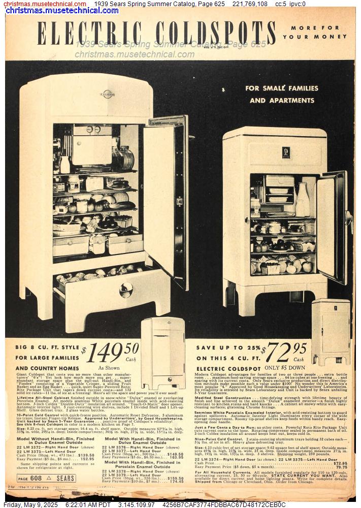 1939 Sears Spring Summer Catalog, Page 625