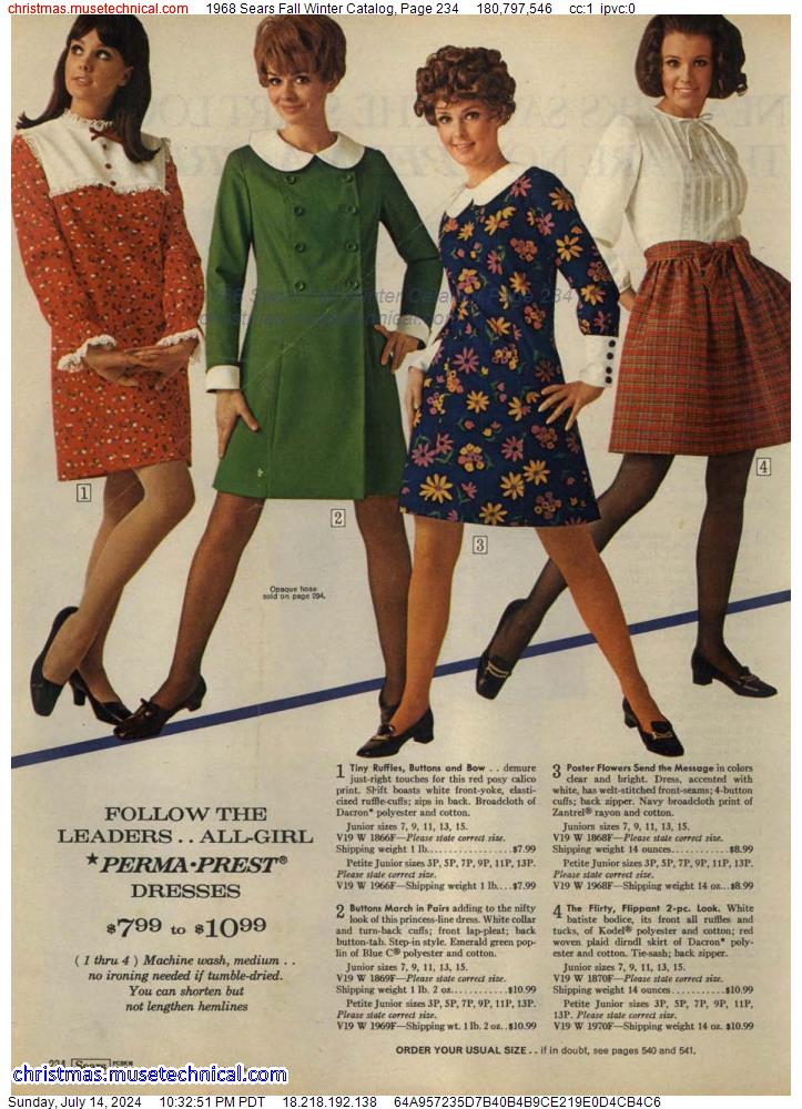 1968 Sears Fall Winter Catalog, Page 234