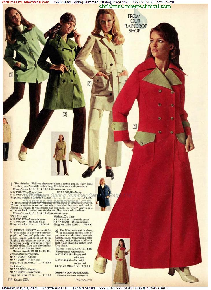 1970 Sears Spring Summer Catalog, Page 114