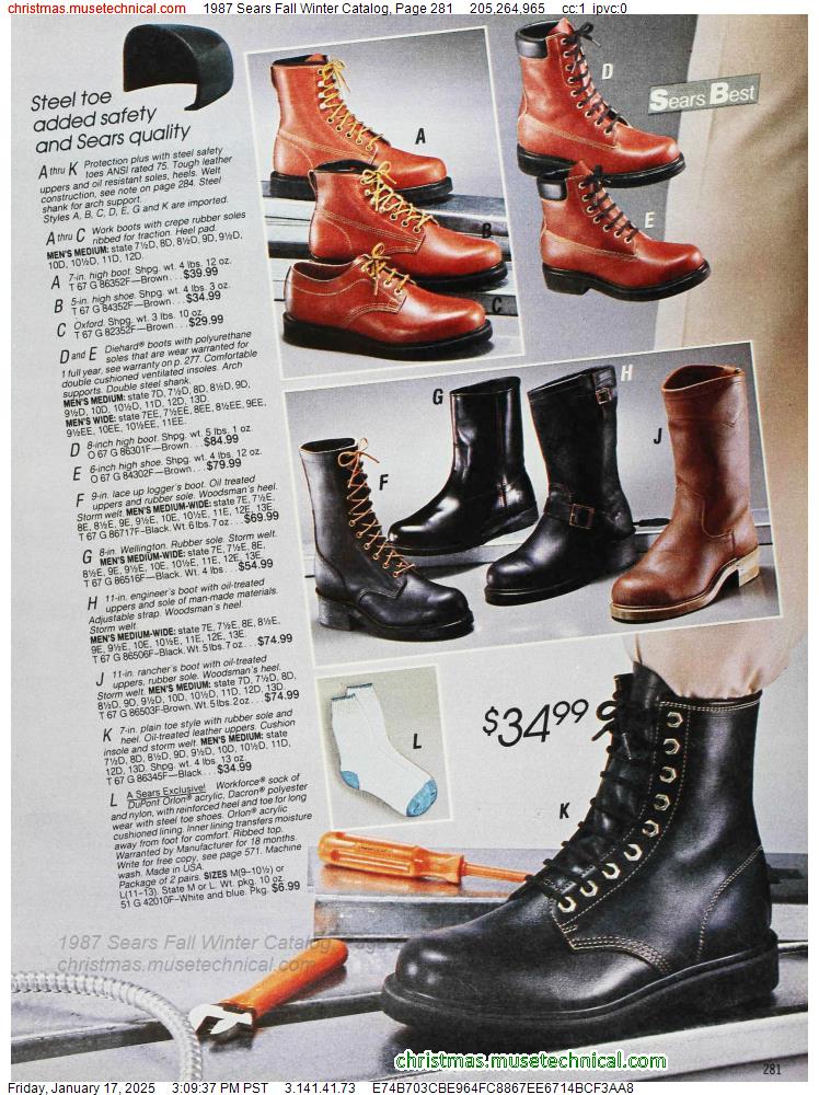 1987 Sears Fall Winter Catalog, Page 281