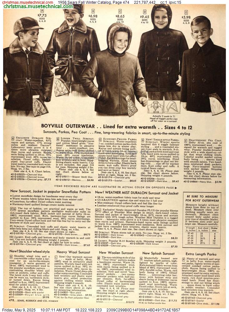 1956 Sears Fall Winter Catalog, Page 474