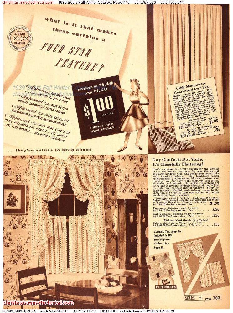 1939 Sears Fall Winter Catalog, Page 746