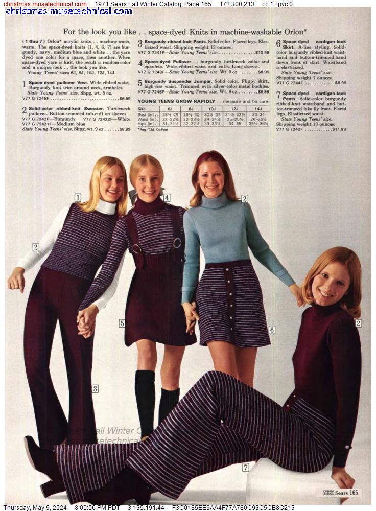 1971 Sears Fall Winter Catalog, Page 165