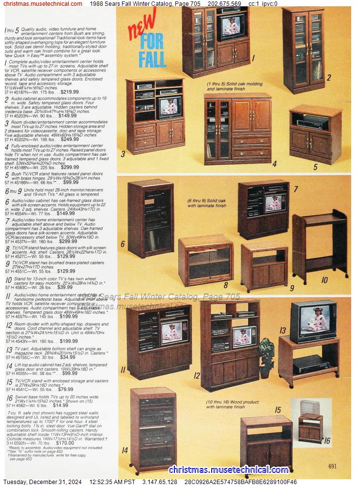 1988 Sears Fall Winter Catalog, Page 705