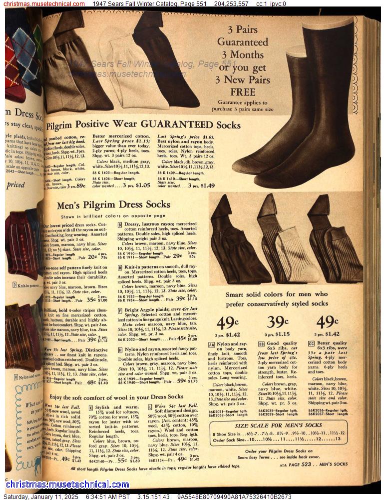 1947 Sears Fall Winter Catalog, Page 551