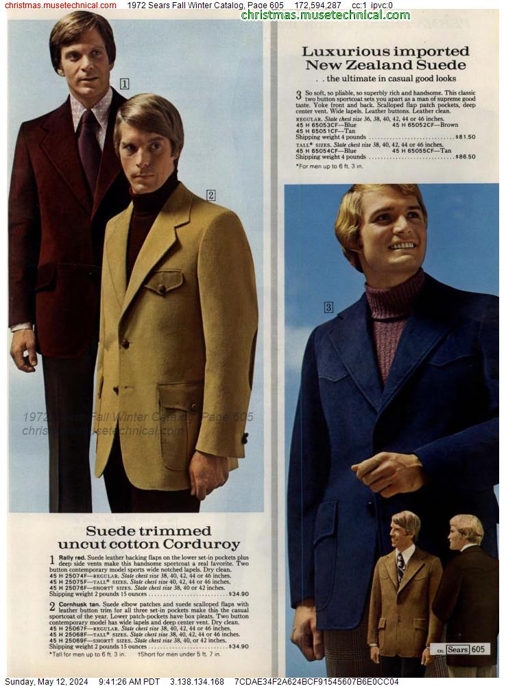 1972 Sears Fall Winter Catalog, Page 605