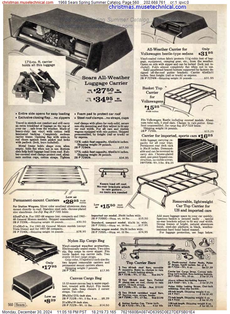 1968 Sears Spring Summer Catalog, Page 560