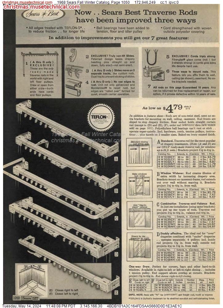 1968 Sears Fall Winter Catalog, Page 1050