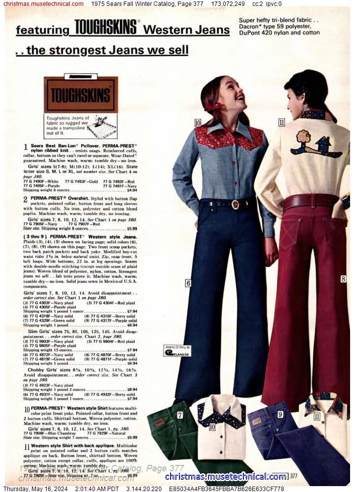 1975 Sears Fall Winter Catalog, Page 377