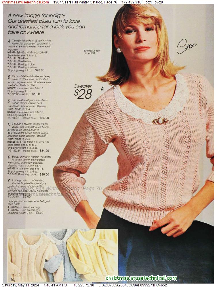 1987 Sears Fall Winter Catalog, Page 76